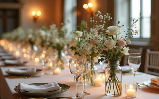 Repurposed Glass Jar Centerpieces for Weddings and Events